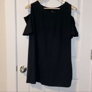 Woman Within black cold shoulder tee plus sz L